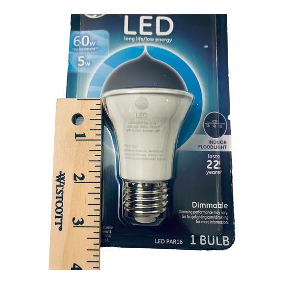 NEW GE LED Dimmable Indoor Floodlight Bulb 60w 5w PAR16 450 Lumen Warm White NIP - Picture 4 of 5